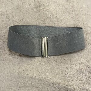 Silver Glitter Elastic Women’s Belt